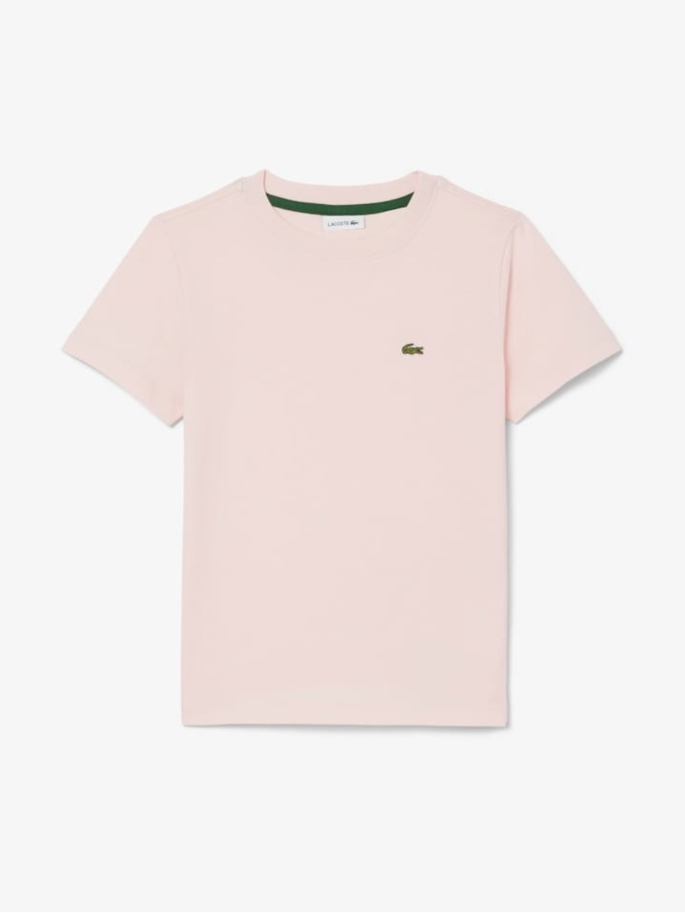 Lacoste Kids Light Pink Short Sleeve Tee with Green Crocodile Logo